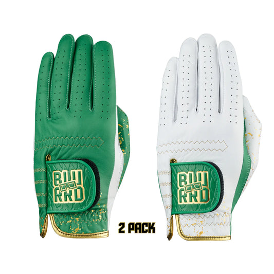 THE 24K GOLF GLOVE - GREEN/WHITE - 2 PACK