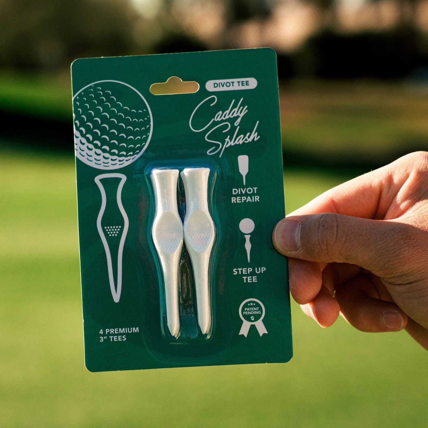 3'' Divot Tee – White – Step Up Golf Tee & Divot Repair Tool