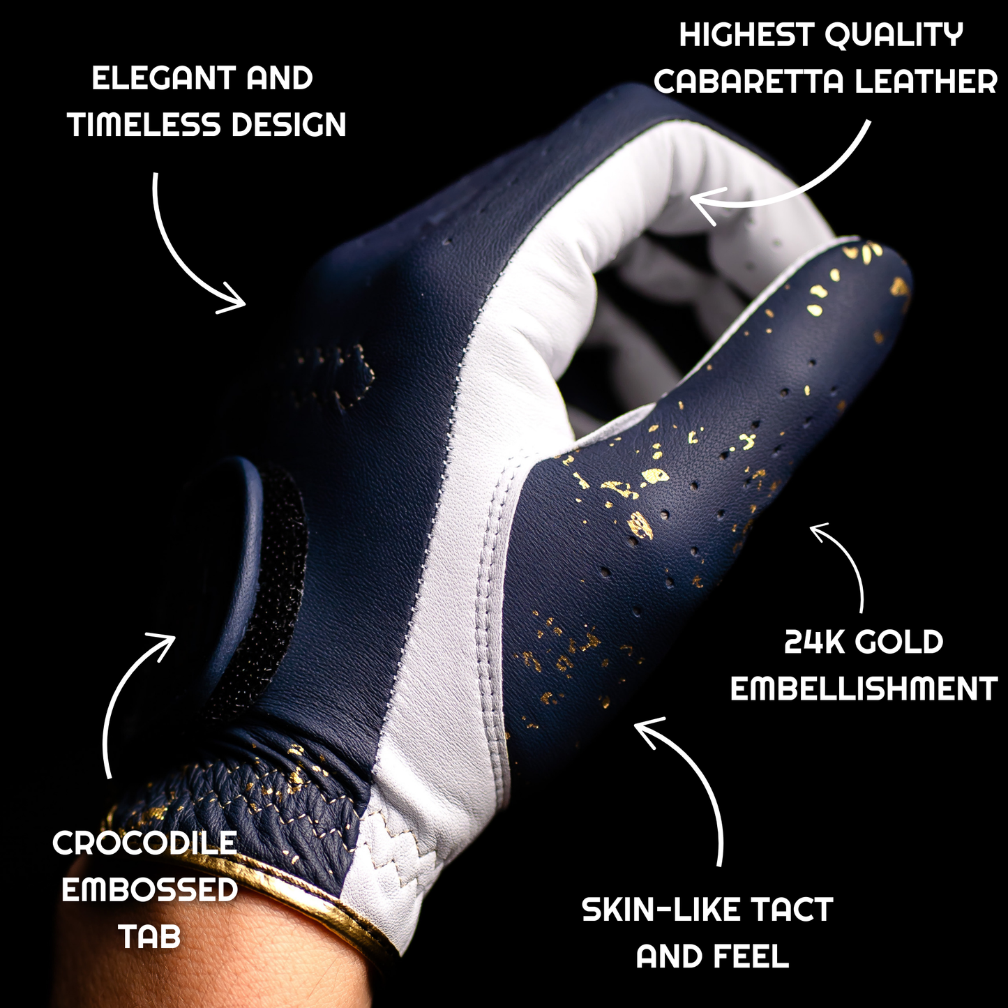 THE 24K GOLF GLOVE - NAVY/WHITE - 2 PACK