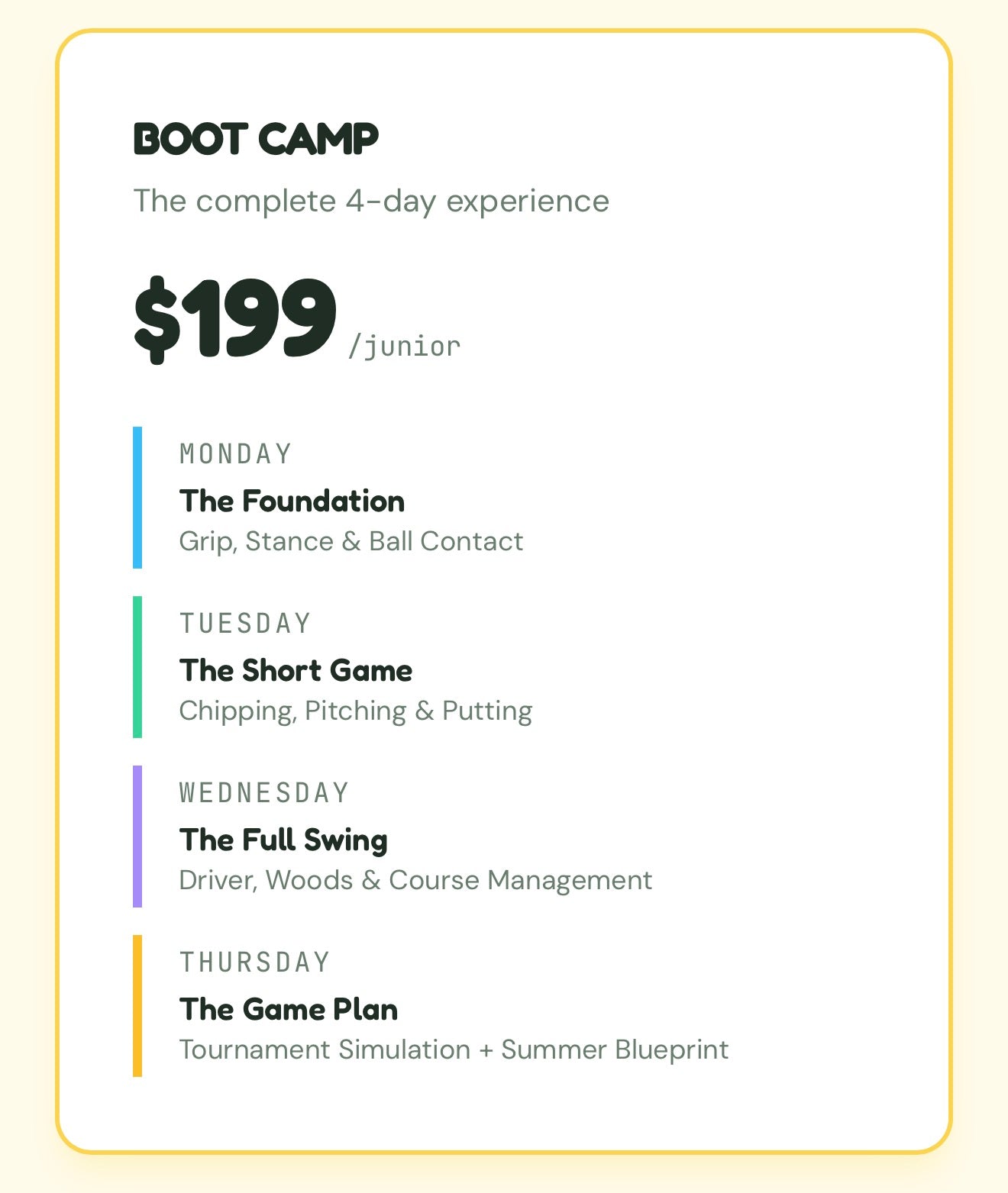 Junior Golf Boot Camp