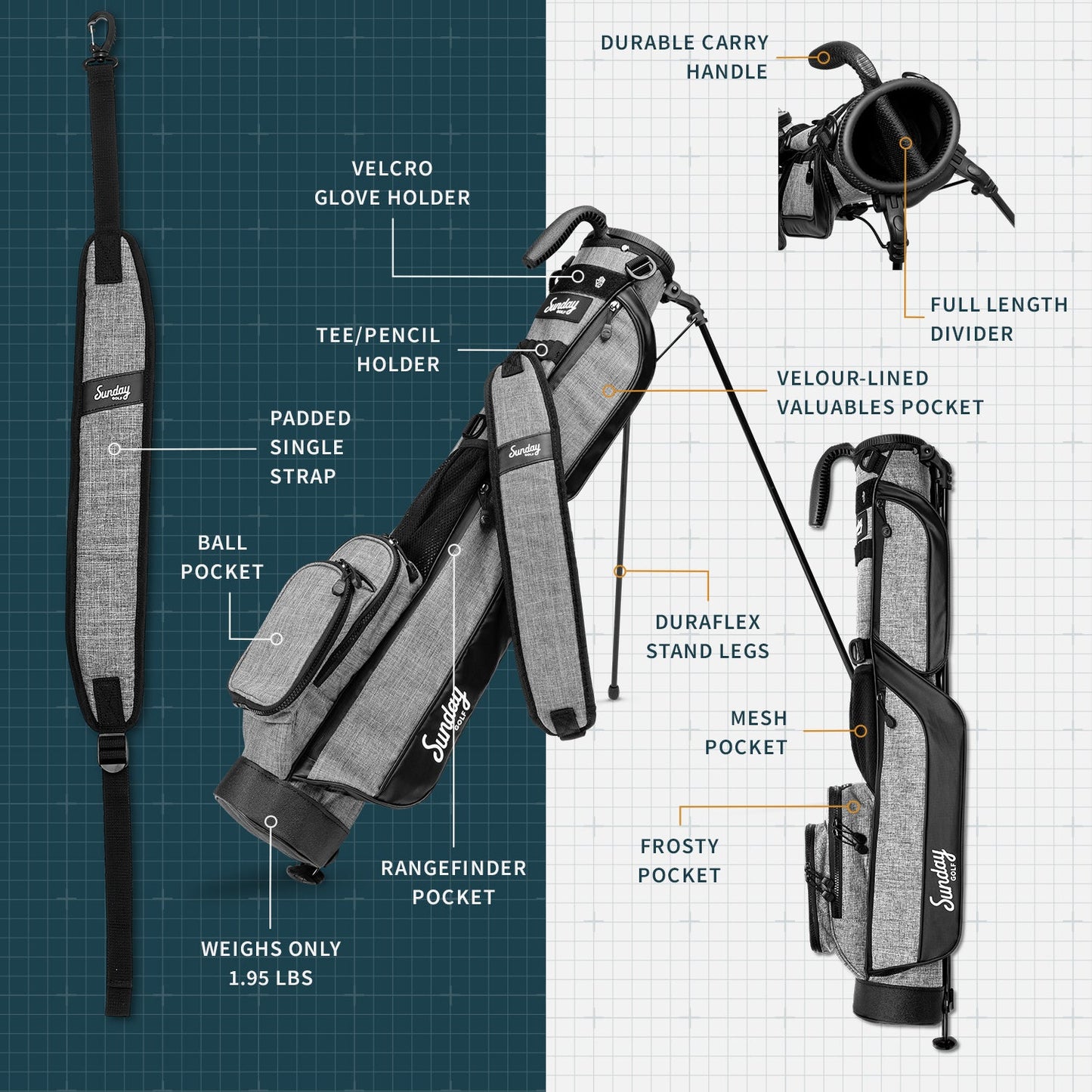 Loma | Heather Gray Par 3 Bag