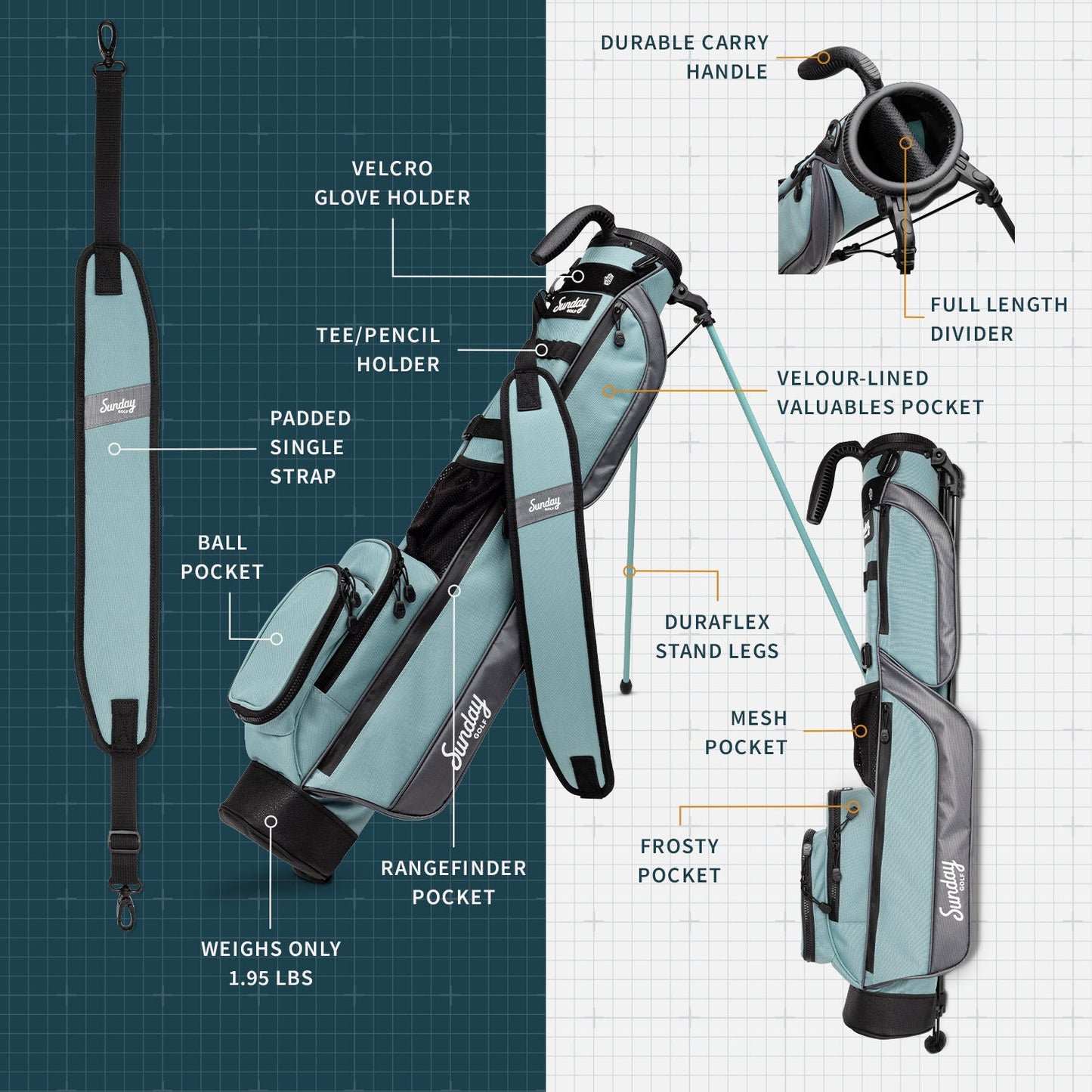 Loma | Seafoam Par 3 Bag