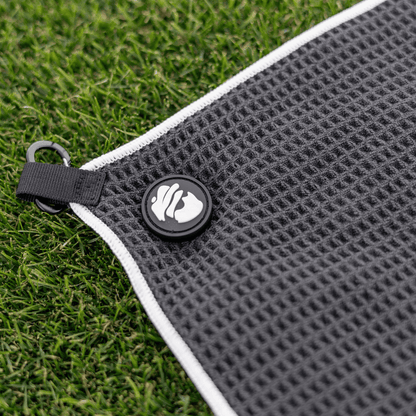 Magnetic Golf Towel with Ball Pocket - Black