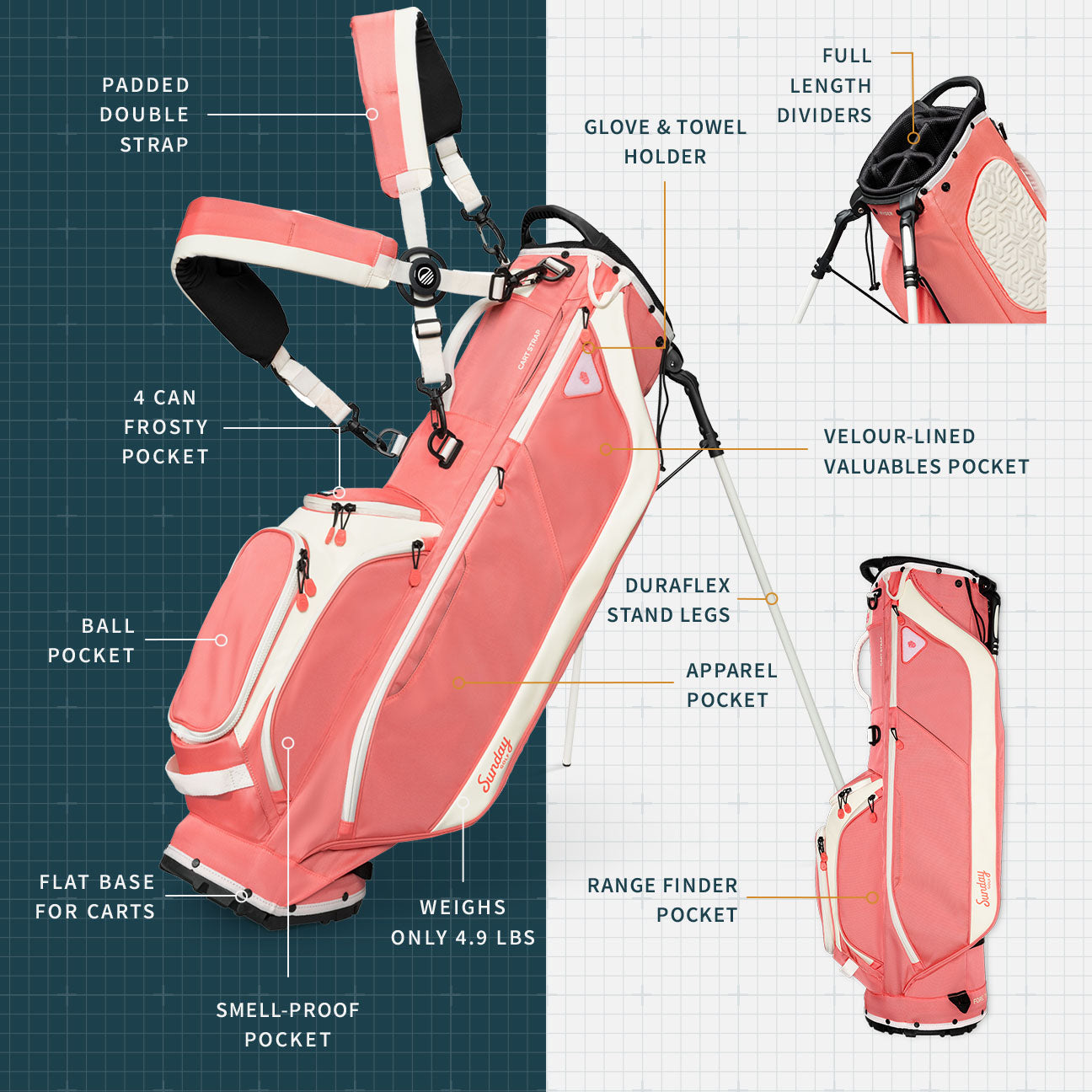 Ryder | Coral Full Size Stand Bag – Club Twirl Golf Lounge