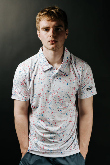 Paint Splatter Polo White