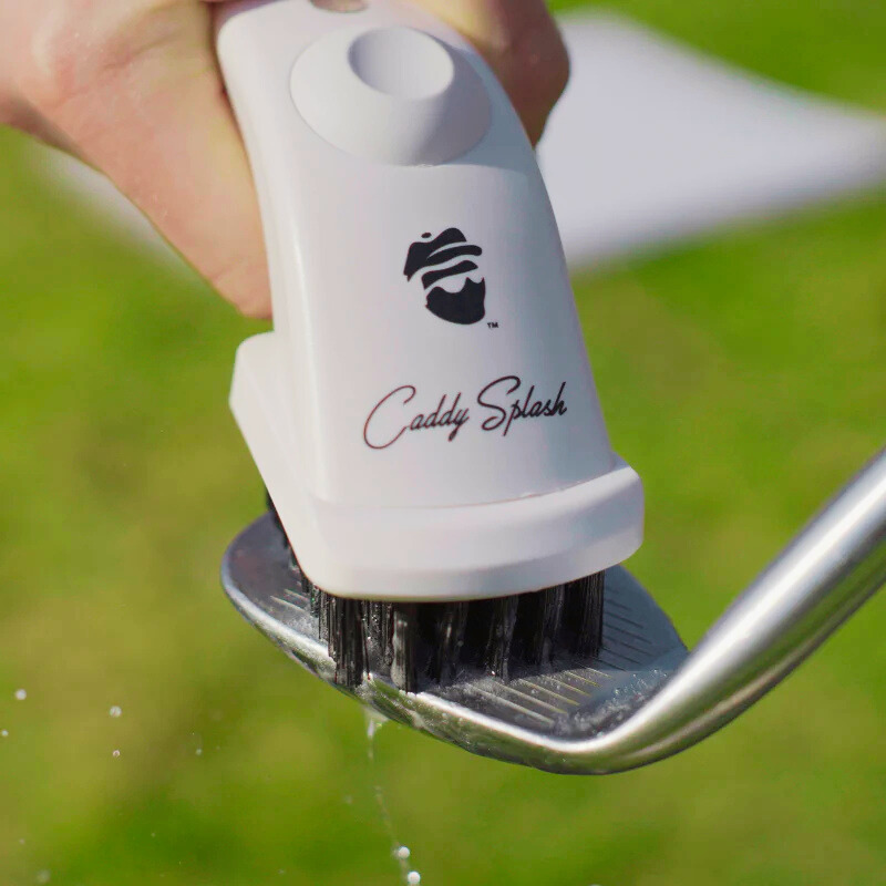 Golf Pocket Mag Towel - White & Ice White Golf Club Water Brush Pro Bundle