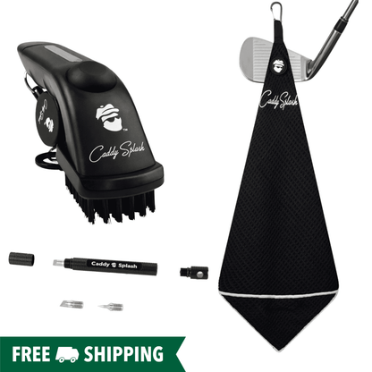 Deluxe Club Cleaning Kit: Pro Golf Club Cleaner, Magnetic Towel & Groove Sharpener